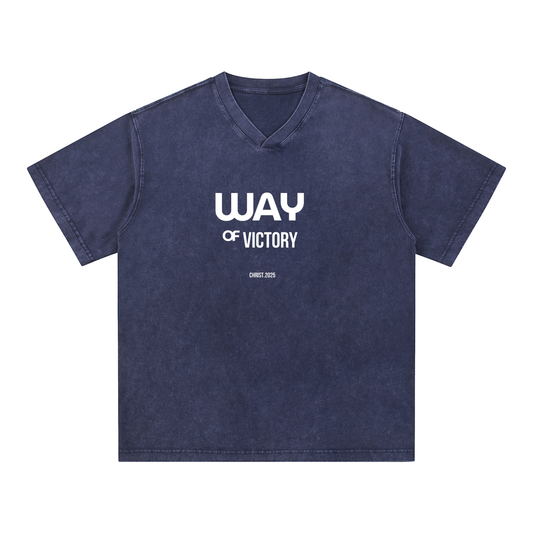 V-Neck Cotton T-Shirt Way Of Victory